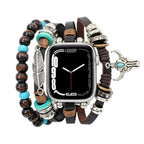 Pulsera para Apple Watch con colgantes de pluma y cabeza de búfalo, varias hileras, longitud ajustable, modelo Bufa