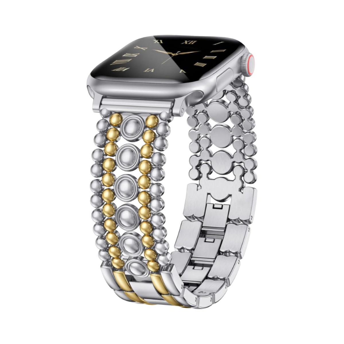 Correa para reloj inteligente, eslabones de perlas metálicas ajustables, para mujer, modelo Arline