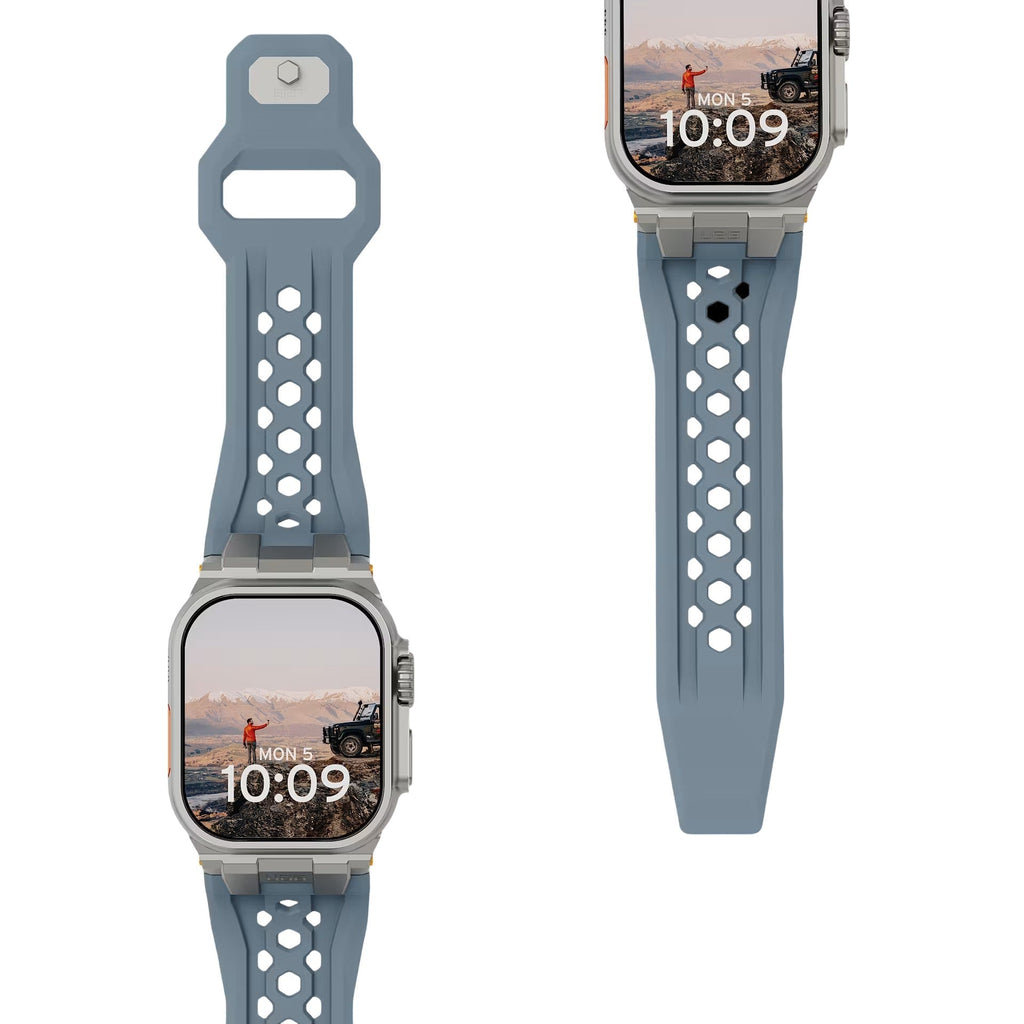 Correa de silicona perforada para Apple Watch, diseño outdoor, conectores metálicos, modelo Serdak