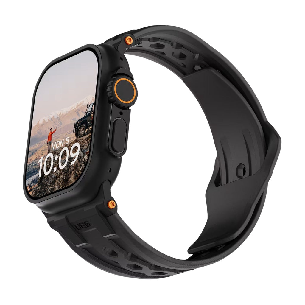 Correa de silicona perforada para Apple Watch, diseño outdoor, conectores metálicos, modelo Serdak
