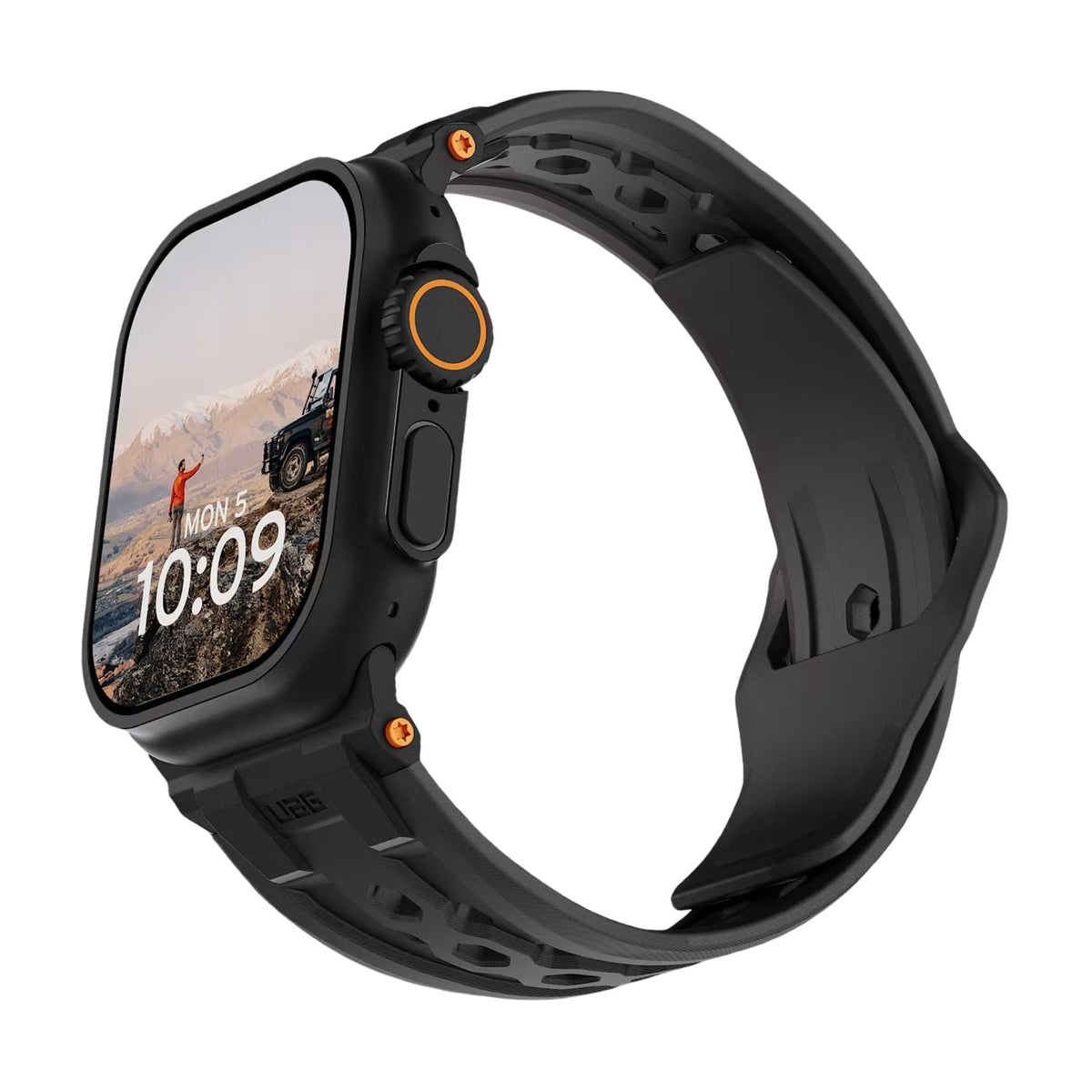 Correa de silicona perforada para Apple Watch, diseño outdoor, conectores metálicos, modelo Serdak