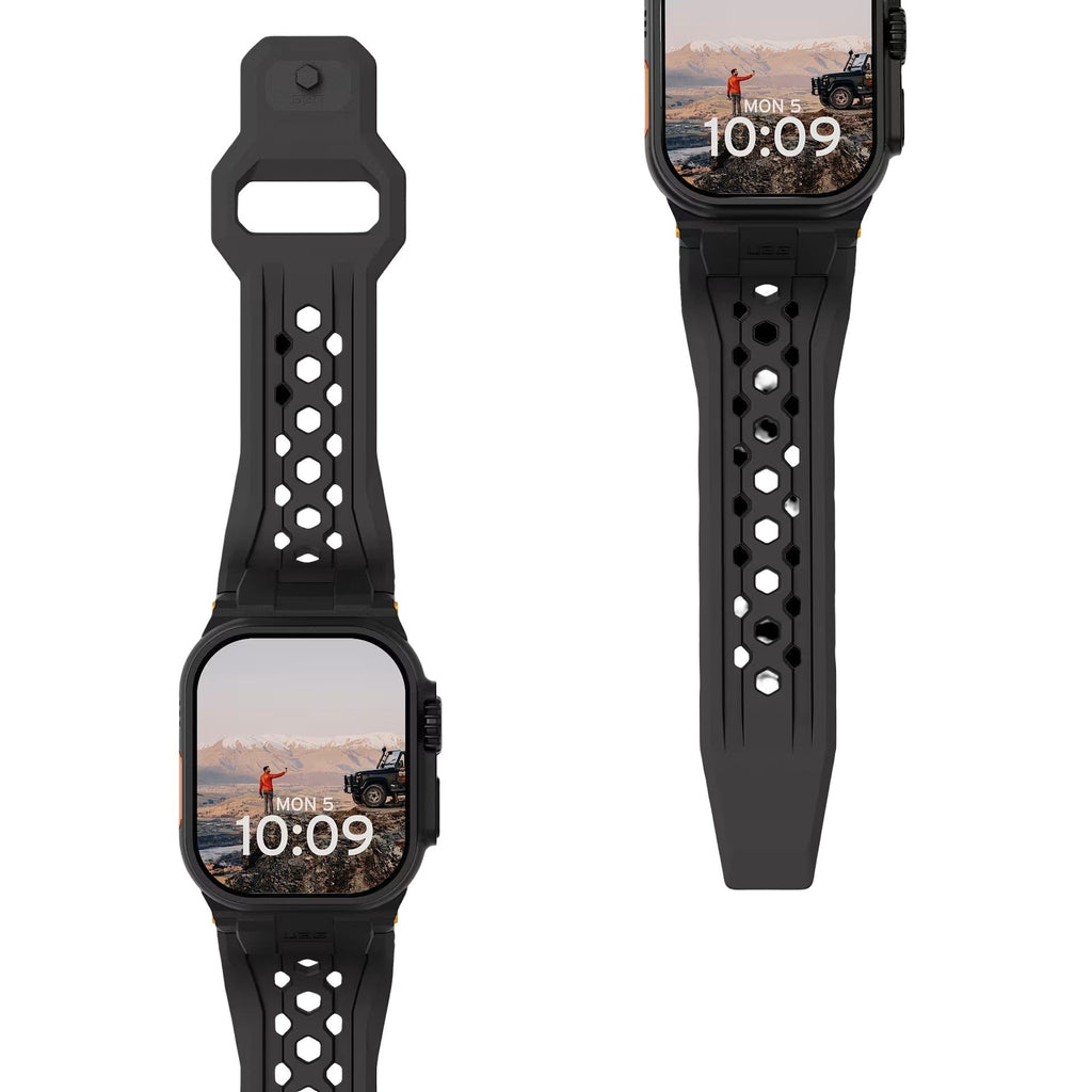 Correa de silicona perforada para Apple Watch, diseño outdoor, conectores metálicos, modelo Serdak