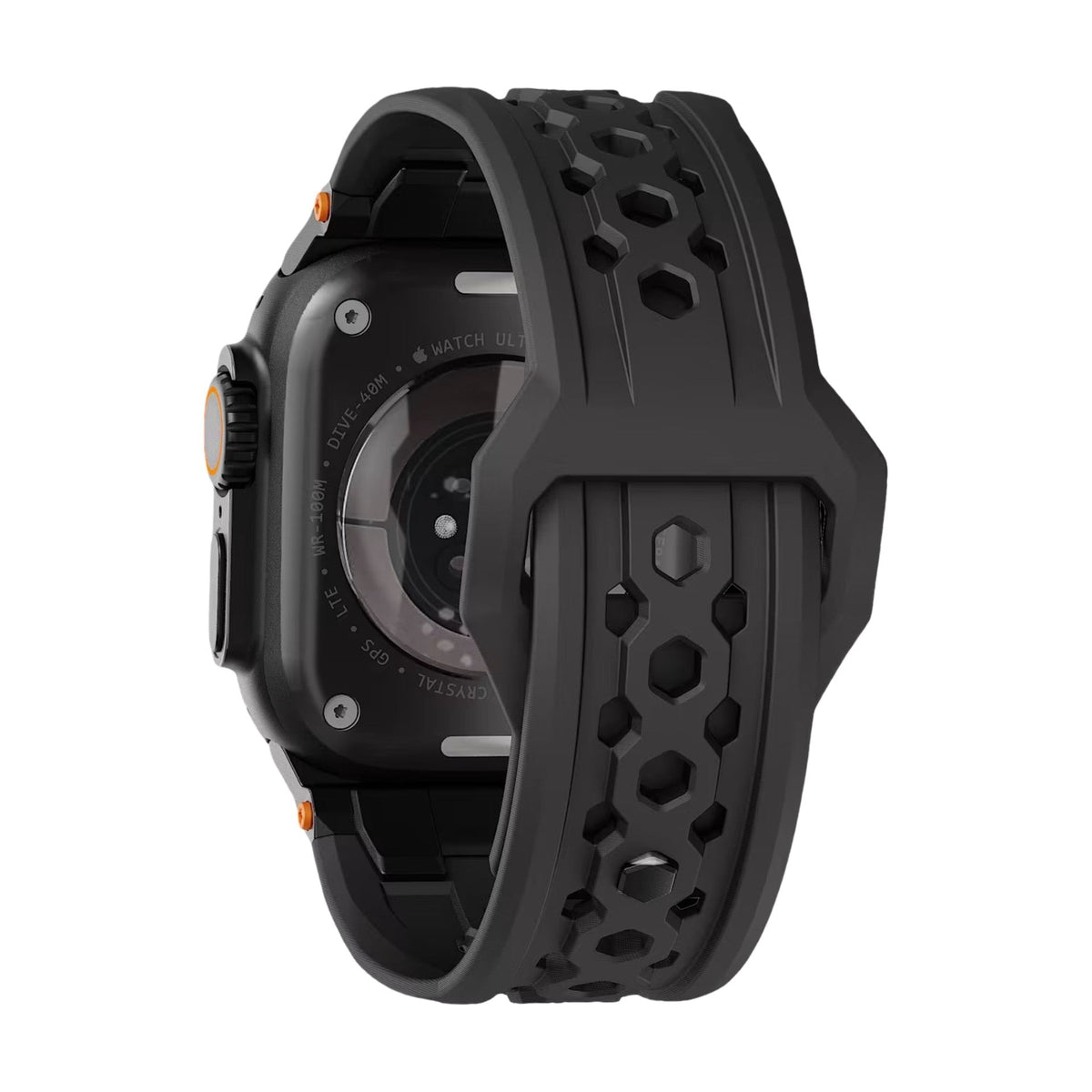 Correa de silicona perforada para Apple Watch, diseño outdoor, conectores metálicos, modelo Serdak