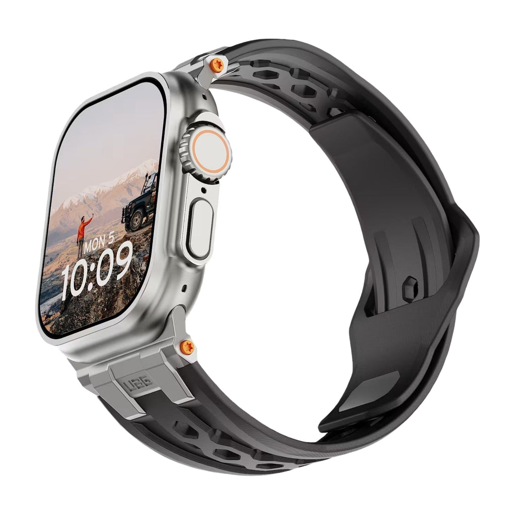 Correa de silicona perforada para Apple Watch, diseño outdoor, conectores metálicos, modelo Serdak