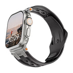 Correa de silicona perforada para Apple Watch, diseño outdoor, conectores metálicos, modelo Serdak