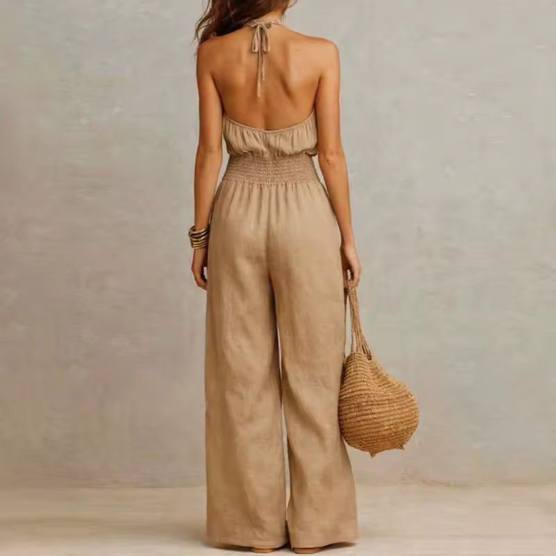 MONO HALTER CON CINTURA AJUSTADA