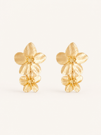 Brynn | Flower Drop Earrings with Textured Petals