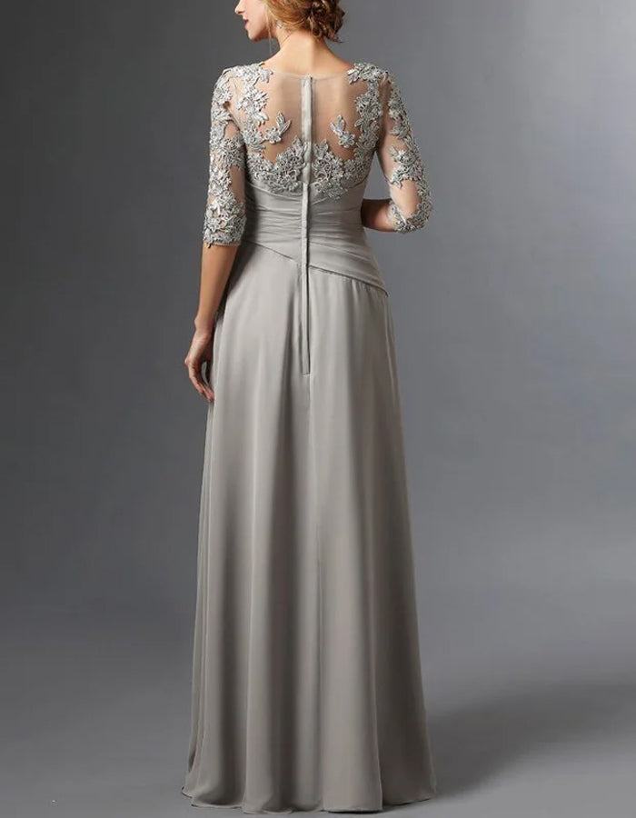Square Collar Design Solid Lace Maxi Dress
