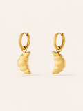 Carys | Croissant Hoop Earrings with Charm Detail