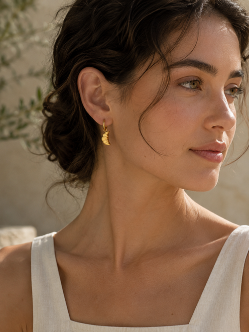 Boucles d'oreilles avec pendentif croissant