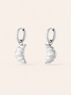 Carys | Croissant Hoop Earrings with Charm Detail