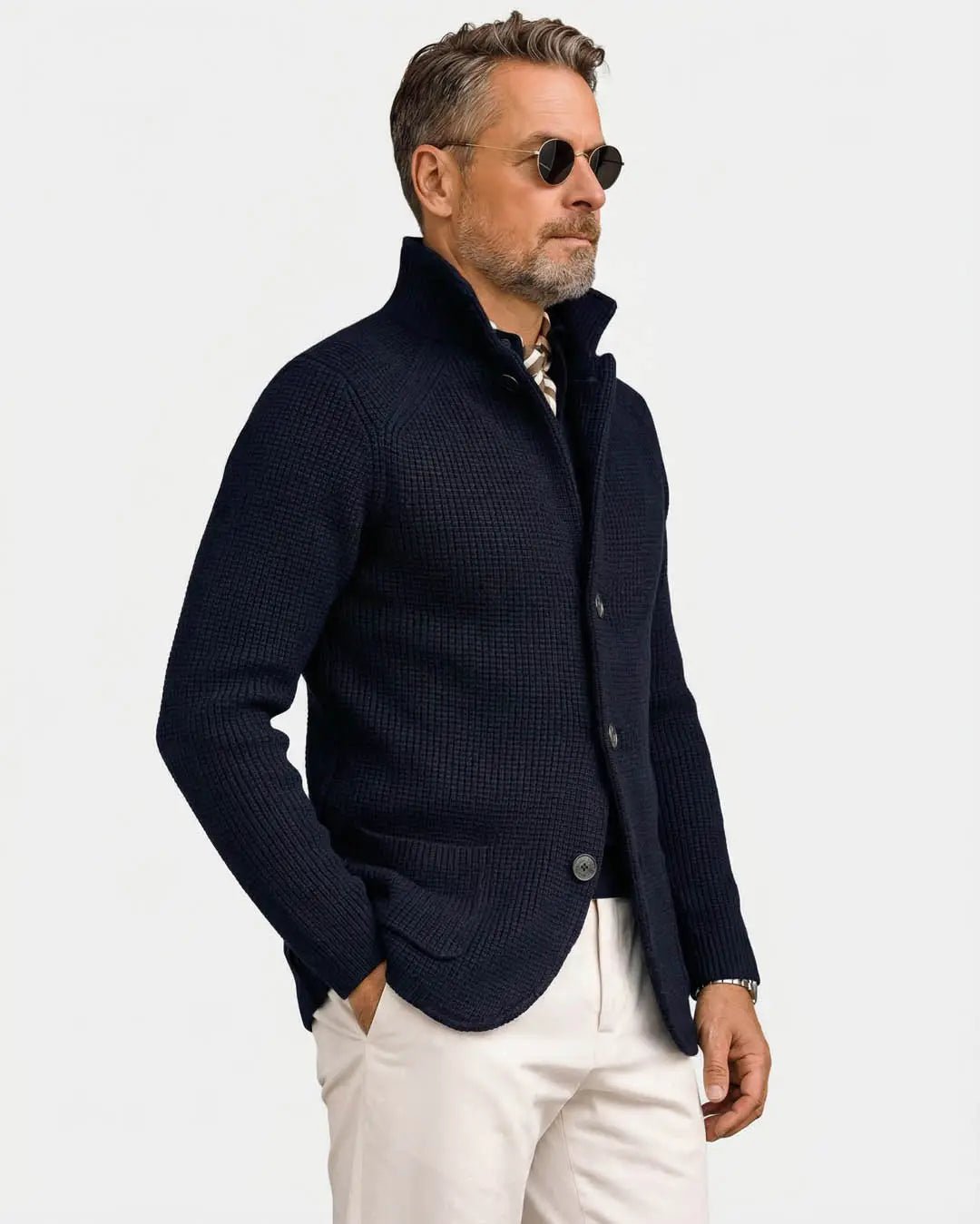 Chaqueta de punto gofrado Gianluigi - LOVRA DESIGN