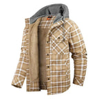 Chaqueta Ligera de Cuadros con Capucha