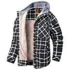 Chaqueta Ligera de Cuadros con Capucha