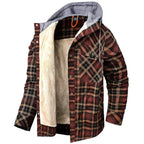 Chaqueta Ligera de Cuadros con Capucha