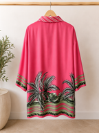 Conjunto Tropical Camisa Oversize y Pantalón Fluido Palma