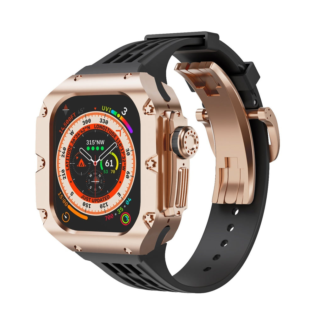Carcasa de titanio y correa de silicona 49mm para Apple Watch Ultra, modelo Nodius