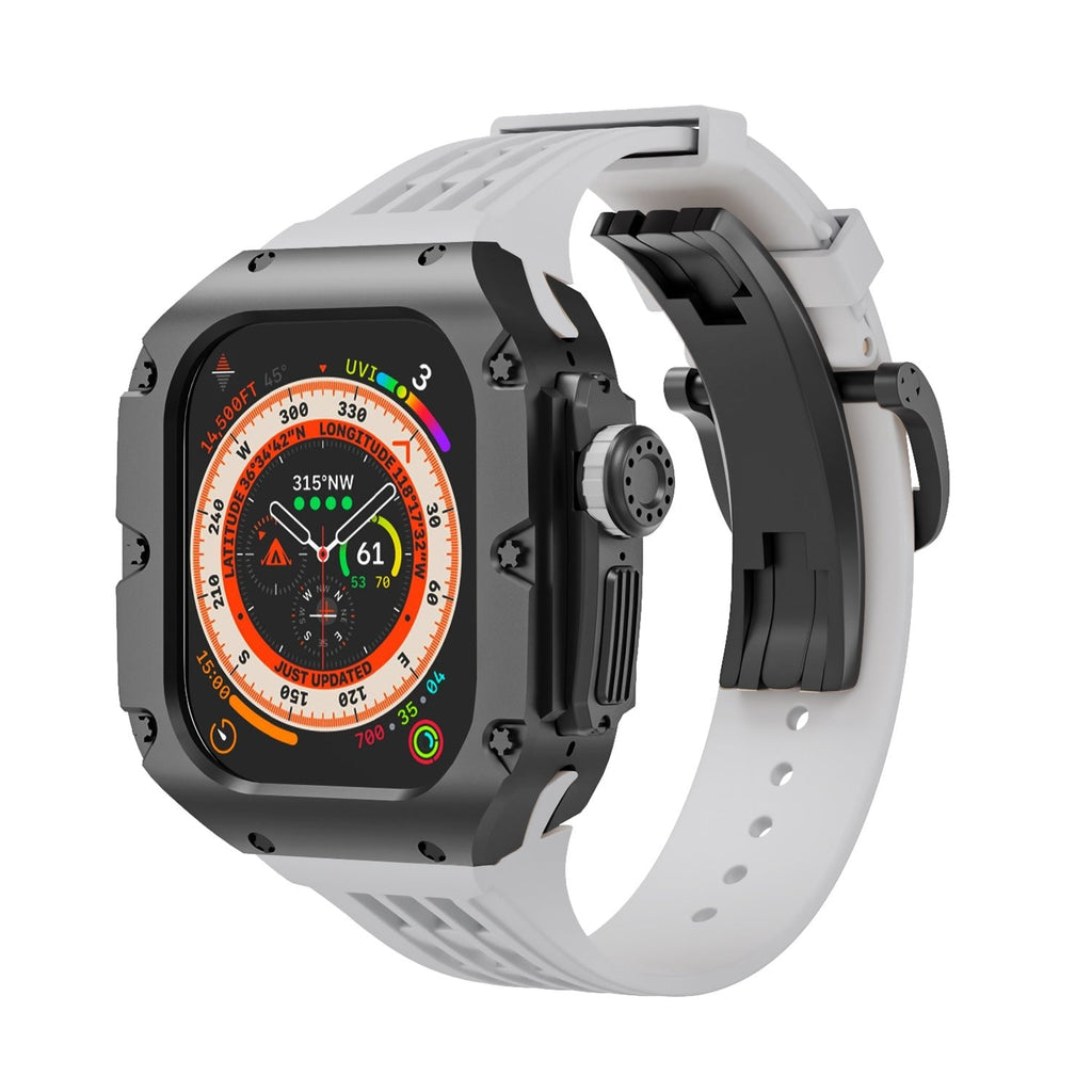 Carcasa de titanio y correa de silicona 49mm para Apple Watch Ultra, modelo Nodius