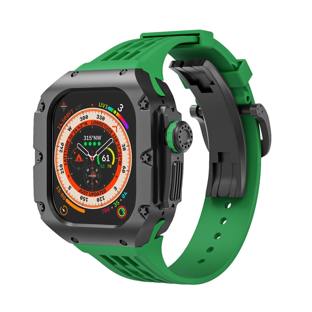 Carcasa de titanio y correa de silicona 49mm para Apple Watch Ultra, modelo Nodius