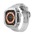 Carcasa de titanio y correa de silicona 49mm para Apple Watch Ultra, modelo Nodius