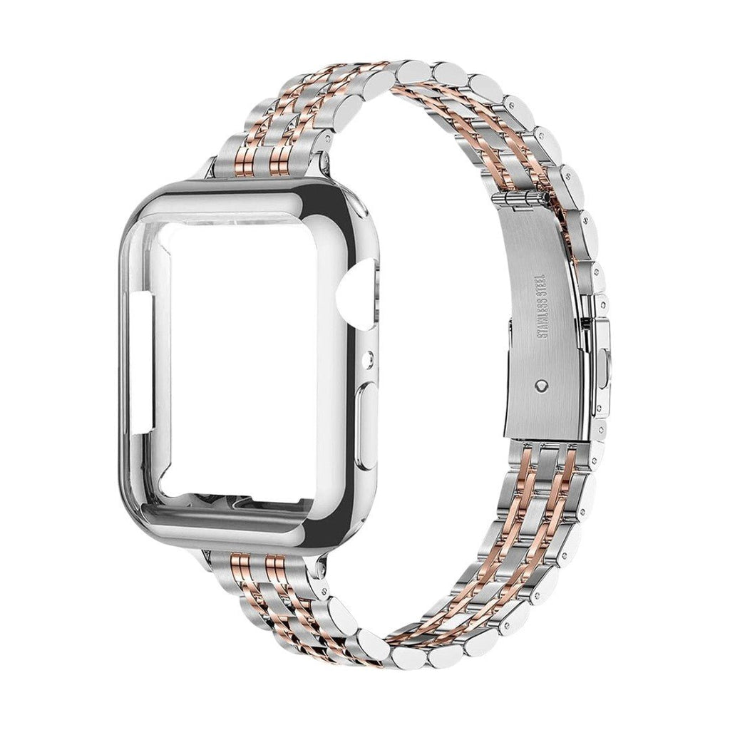 Correa de acero inoxidable para Apple Watch, malla de cinco hileras con carcasa integrada, modelo Payda