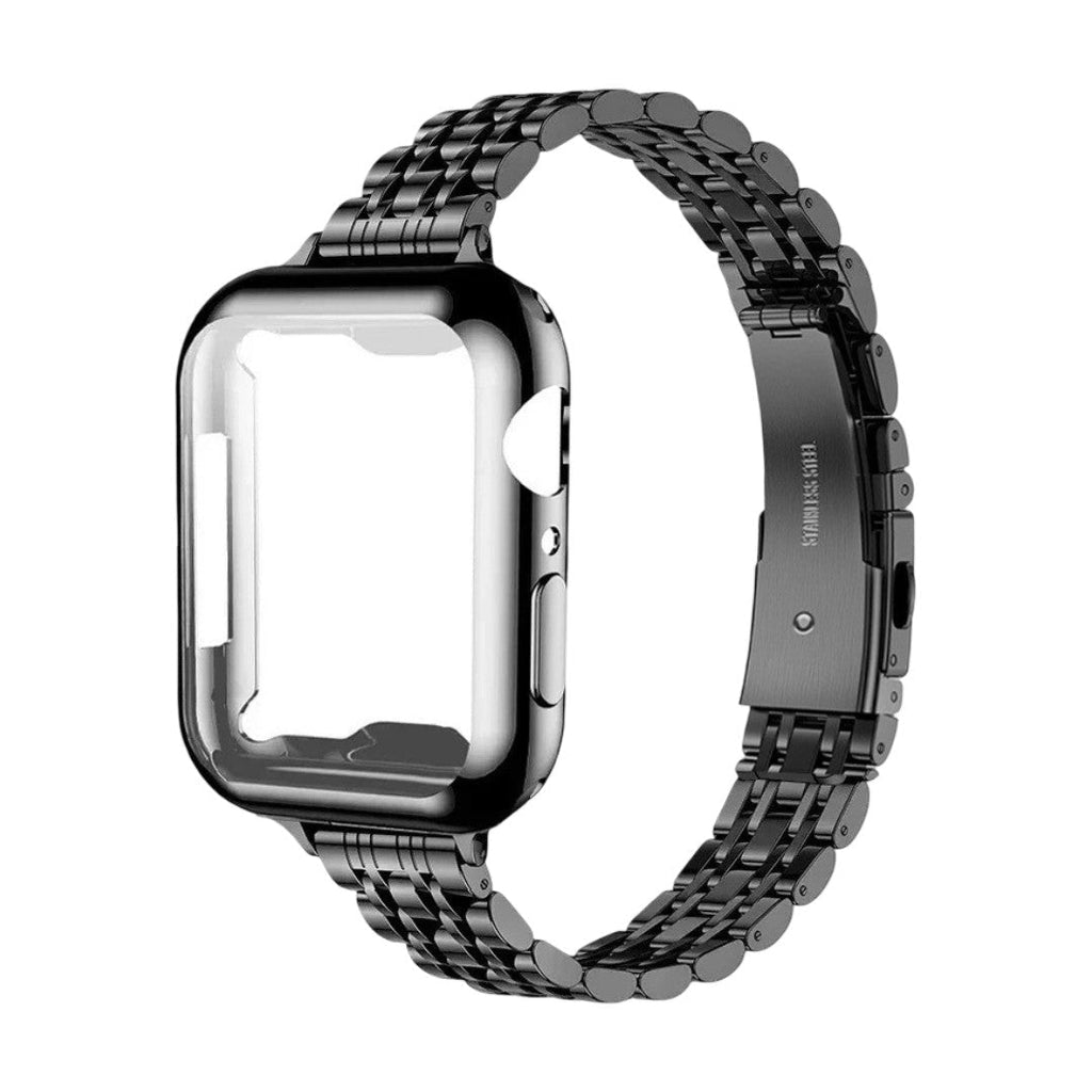 Correa de acero inoxidable para Apple Watch, malla de cinco hileras con carcasa integrada, modelo Payda