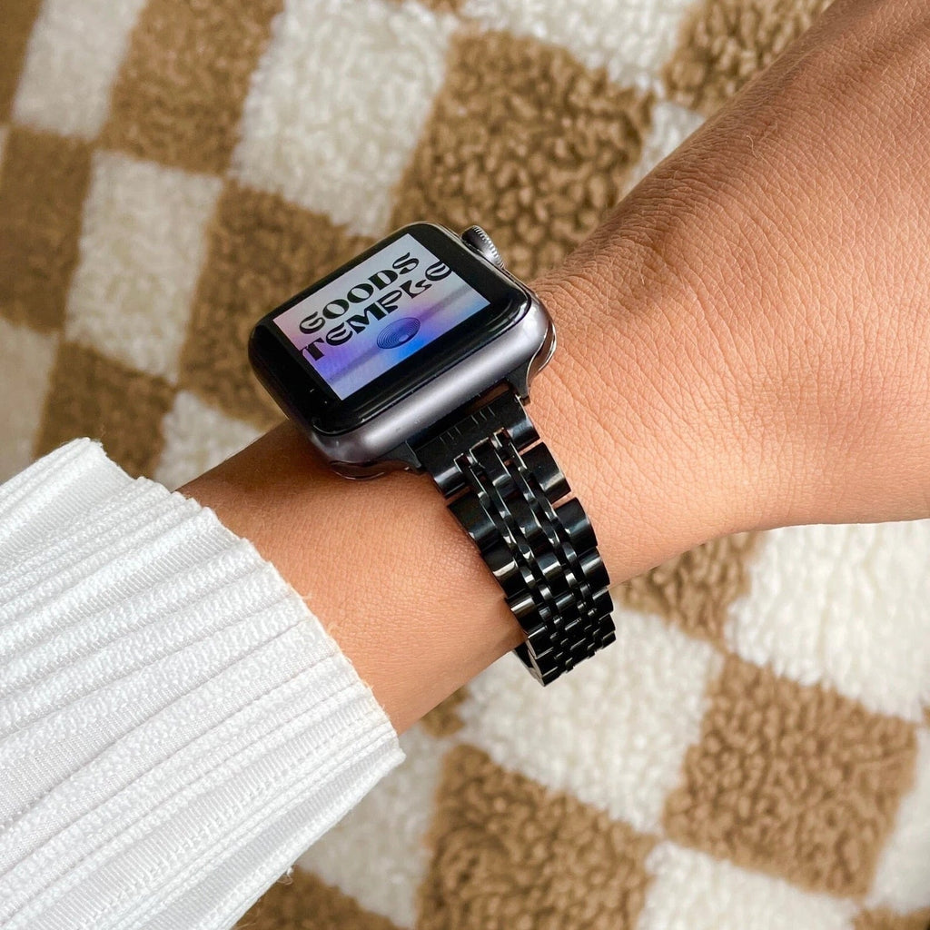 Correa de acero inoxidable para Apple Watch, malla de cinco hileras con carcasa integrada, modelo Payda