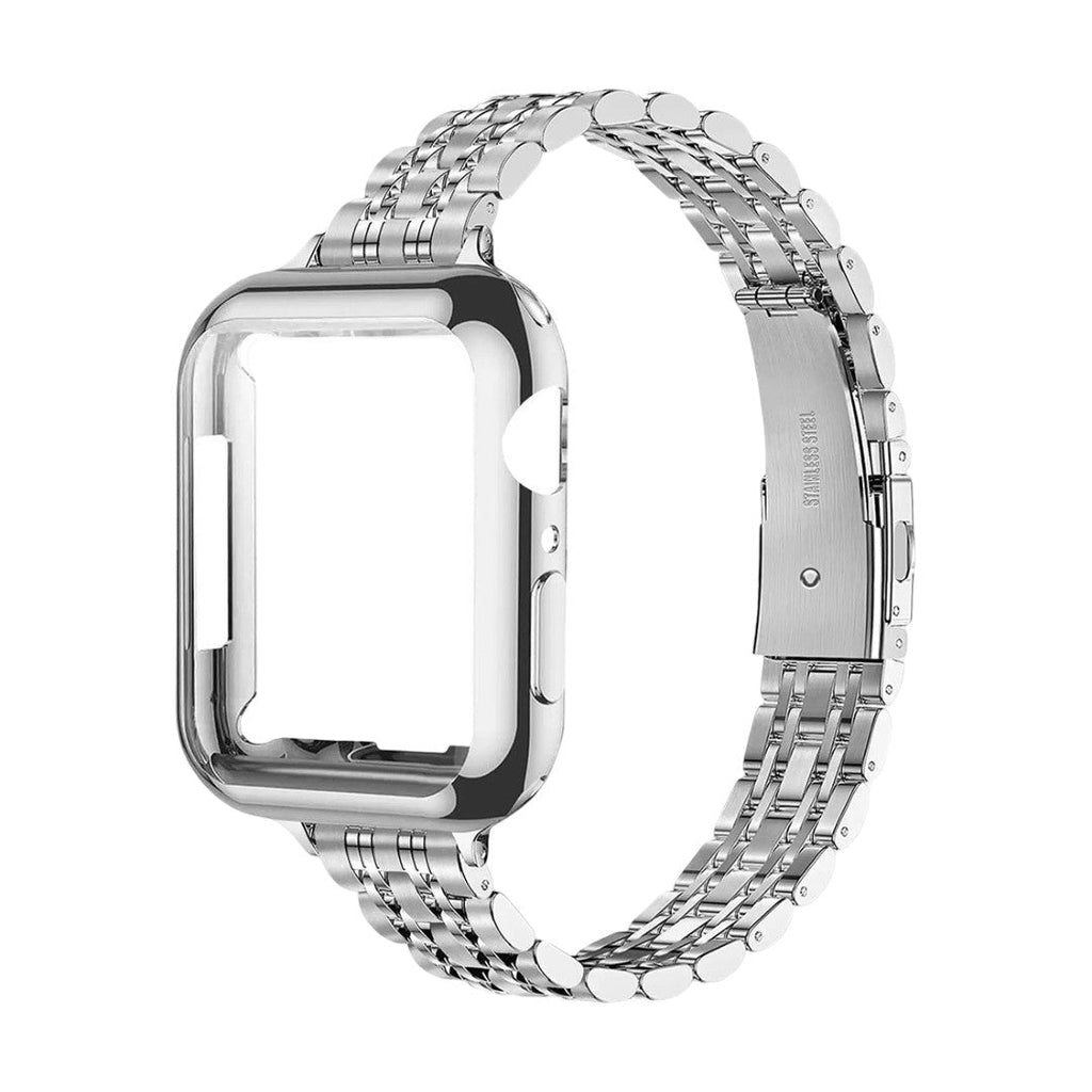 Correa de acero inoxidable para Apple Watch, malla de cinco hileras con carcasa integrada, modelo Payda