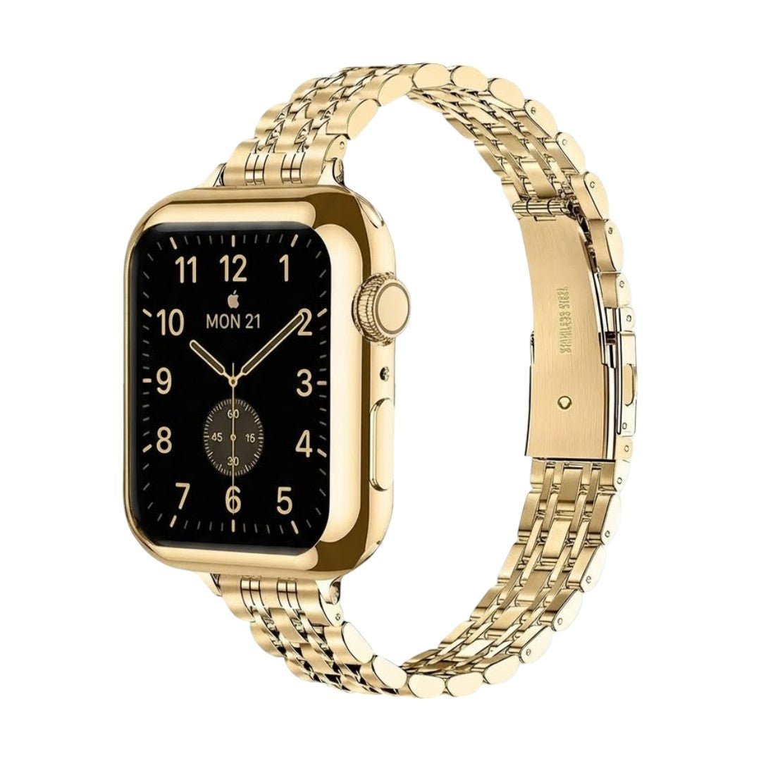 Correa de acero inoxidable para Apple Watch, malla de cinco hileras con carcasa integrada, modelo Payda