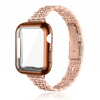 Correa de acero inoxidable para Apple Watch, malla de cinco hileras con carcasa integrada, modelo Payda