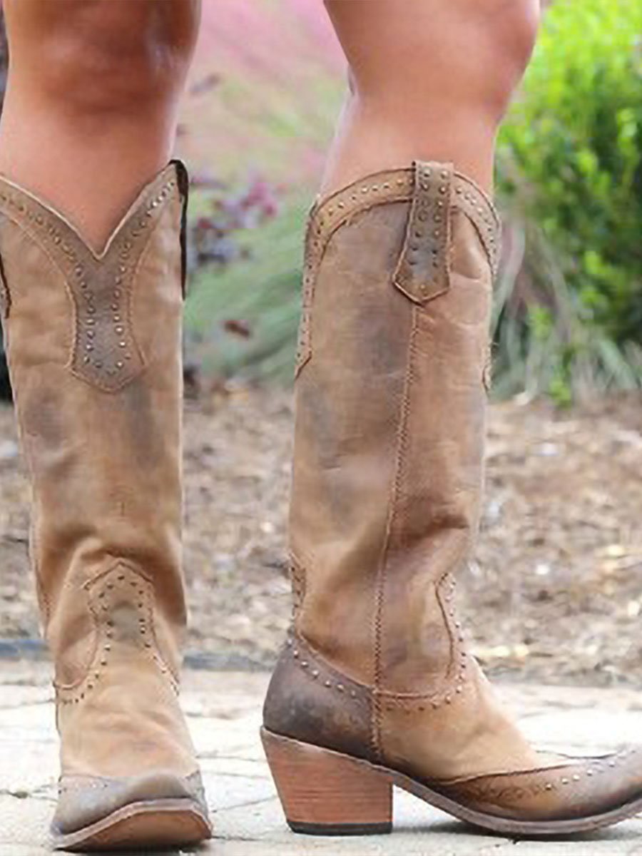 Botas Cowgirl Vintage con Tachuelas