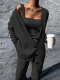 Comfortable and Versatile Three-Piece Knit Set