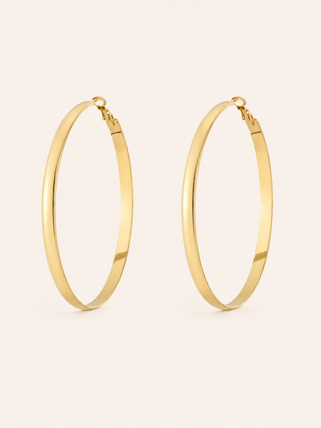 Delaney | Thick Hoop Earrings with Polished Finish