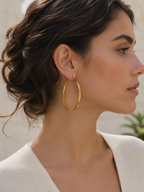 Delaney | Thick Hoop Earrings with Polished Finish