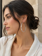 Delaney | Thick Hoop Earrings with Polished Finish