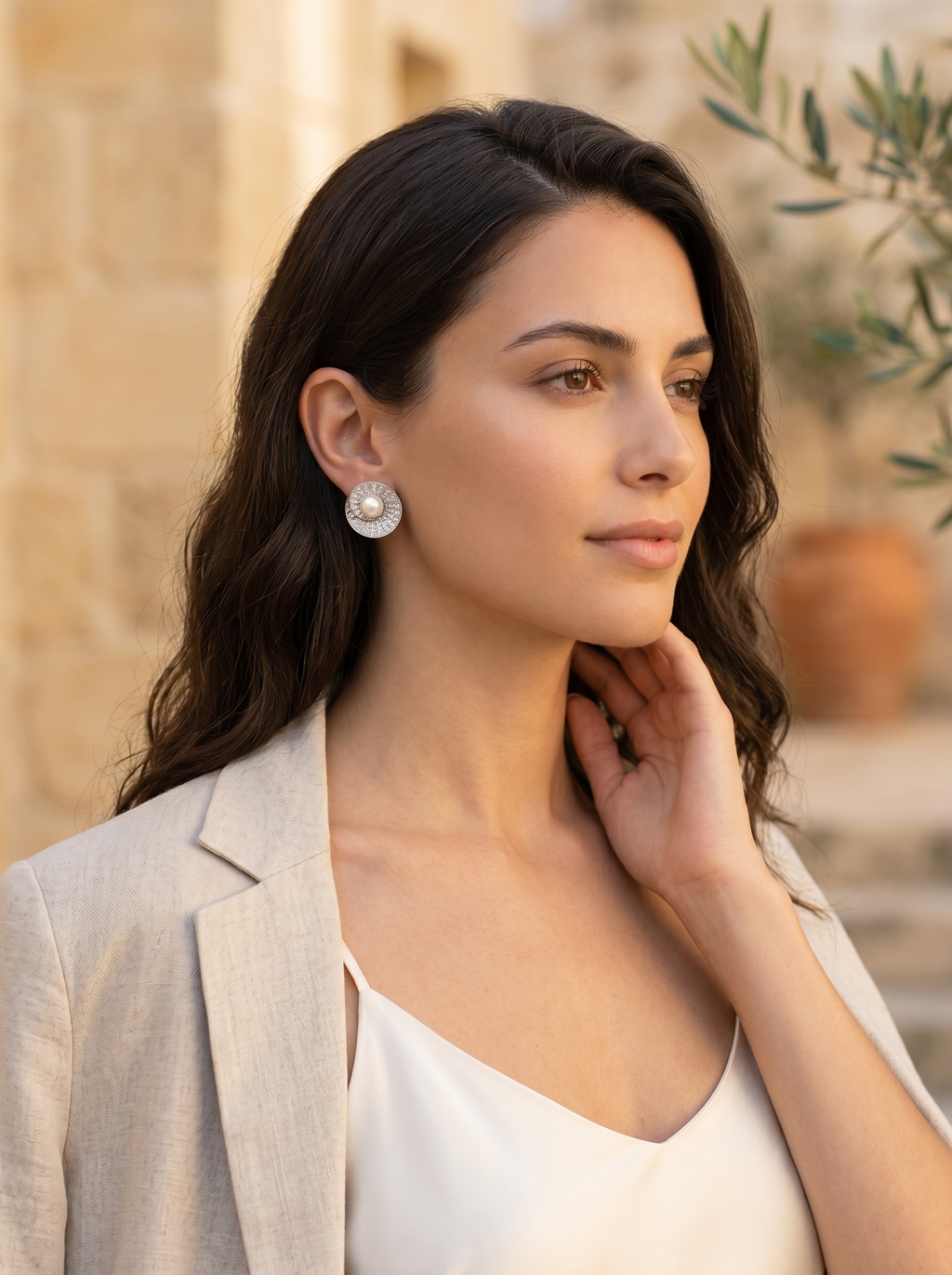 Pendientes de Perla con Espiral
