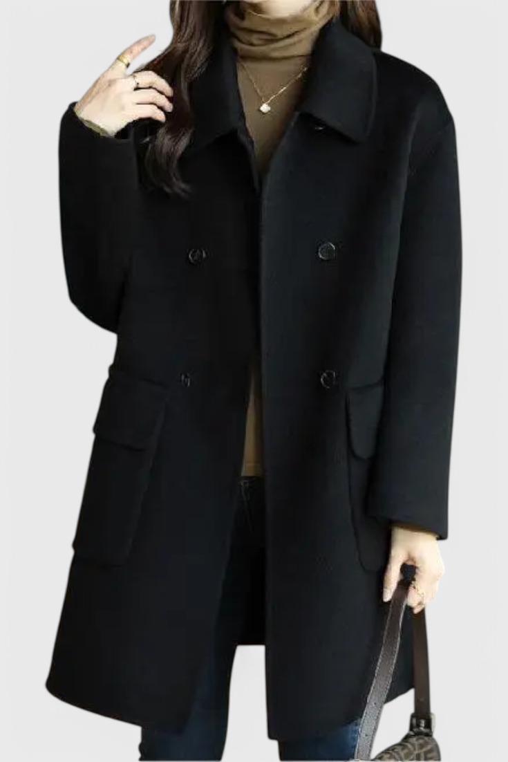Aveline Classic Double-Breasted Wool Coat