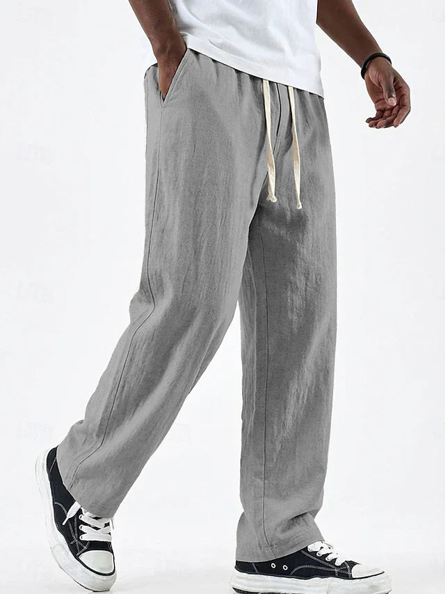 POSITANO Pure Linen Loose-Fit Trousers