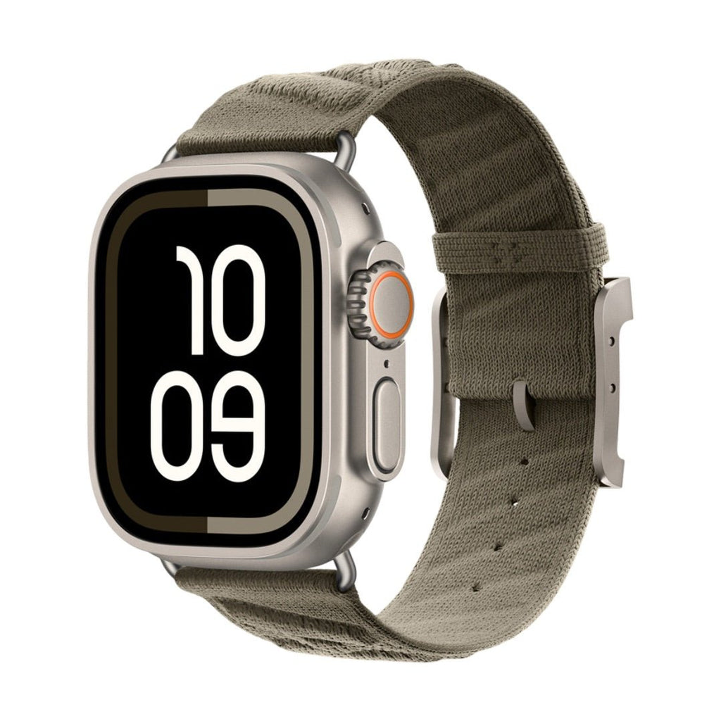 Correa de nylon trenzado para Apple Watch, motivo de olas y H en relieve, hebilla de espiga, modelo Esmeralda