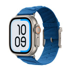 Correa de nylon trenzado para Apple Watch, motivo de olas y H en relieve, hebilla de espiga, modelo Esmeralda