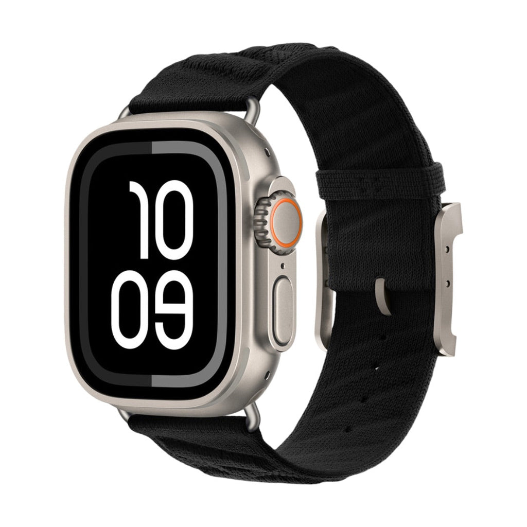 Correa de nylon trenzado para Apple Watch, motivo de olas y H en relieve, hebilla de espiga, modelo Esmeralda