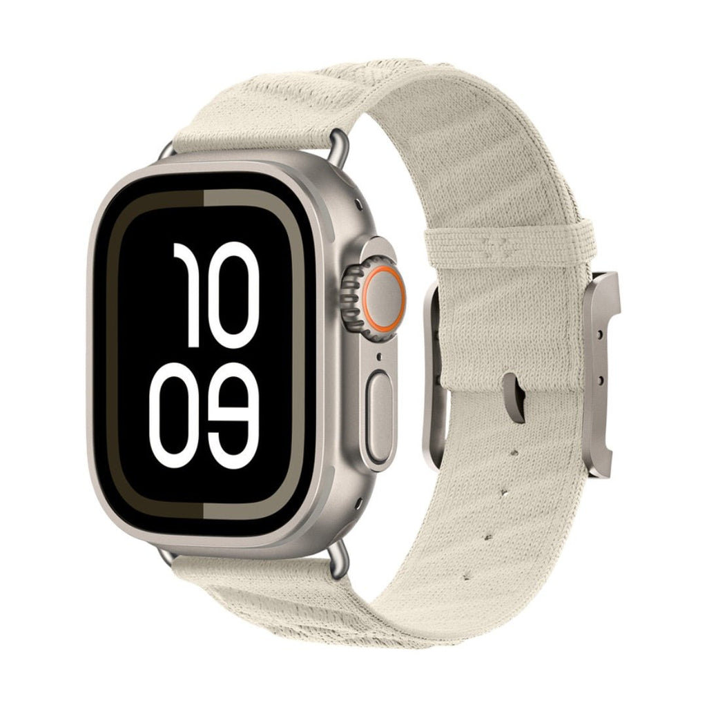 Correa de nylon trenzado para Apple Watch, motivo de olas y H en relieve, hebilla de espiga, modelo Esmeralda