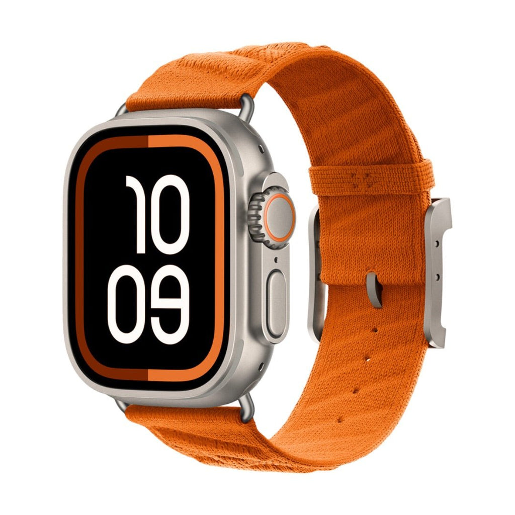 Correa de nylon trenzado para Apple Watch, motivo de olas y H en relieve, hebilla de espiga, modelo Esmeralda