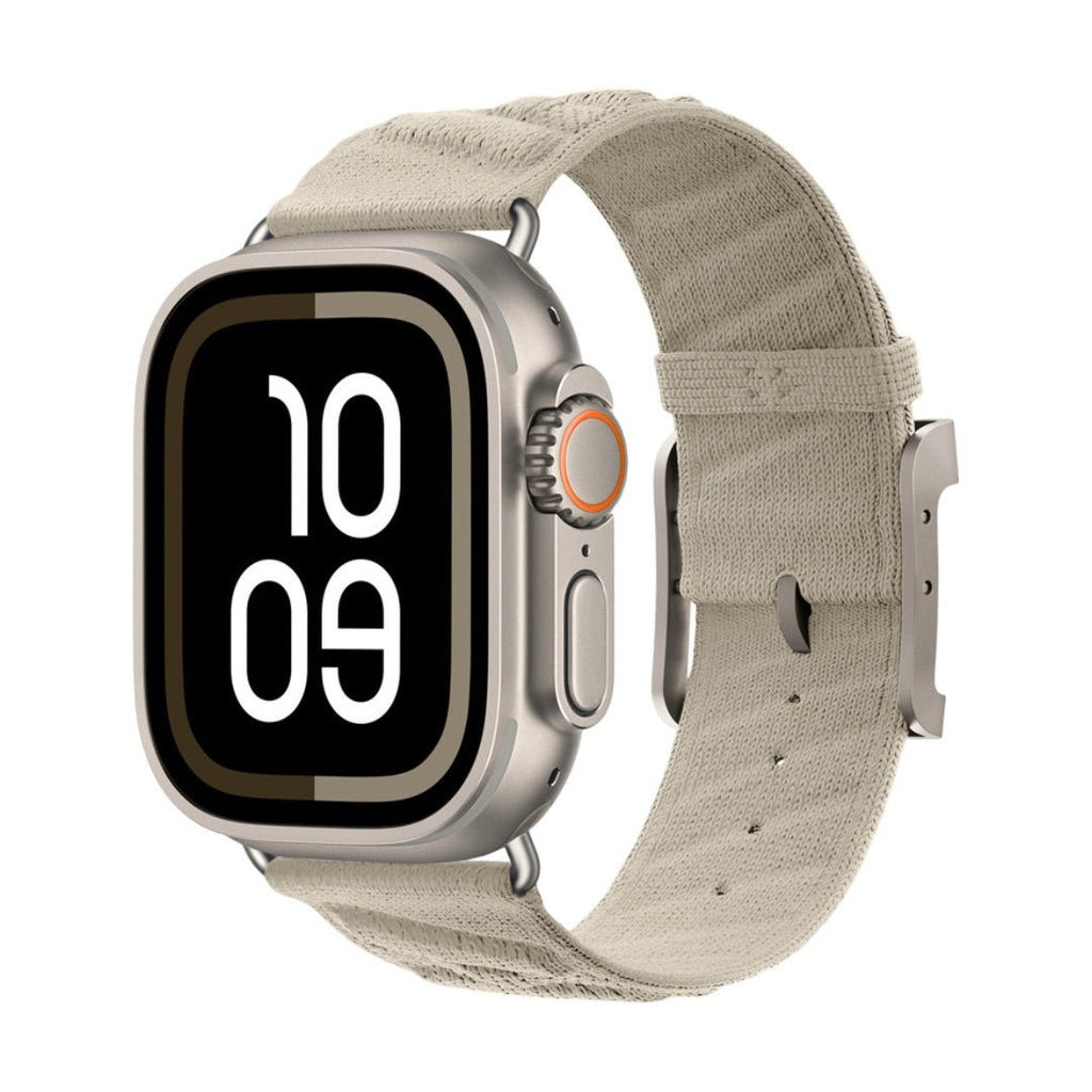 Correa de nylon trenzado para Apple Watch, motivo de olas y H en relieve, hebilla de espiga, modelo Esmeralda