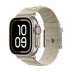 Correa de nylon trenzado para Apple Watch, motivo de olas y H en relieve, hebilla de espiga, modelo Esmeralda