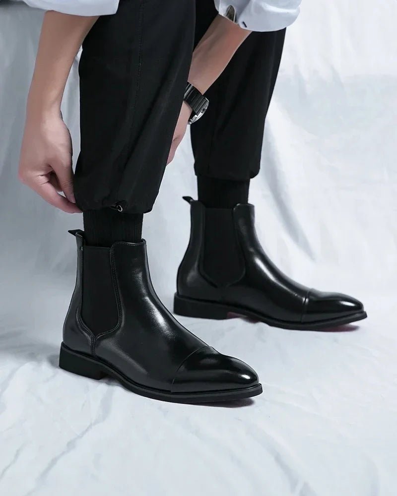 Botines Chelsea de piel auténtica Leonardo Scabusi - LOVRA DESIGN