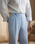 Pantalón con pinzas de seersucker Levoir - LOVRA DESIGN