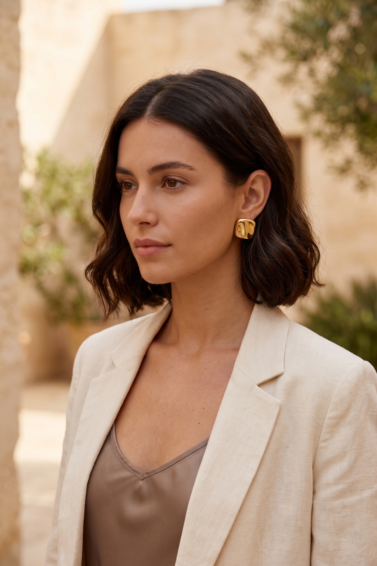 Florence | Gold Square Stud Earrings