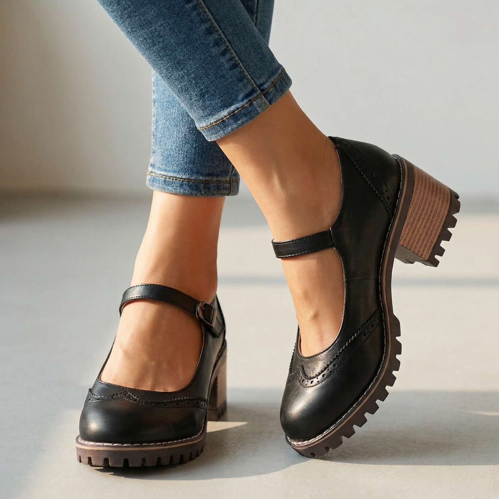 Merceditas Blucher con Tacón Cuadrado - LOVRA DESIGN