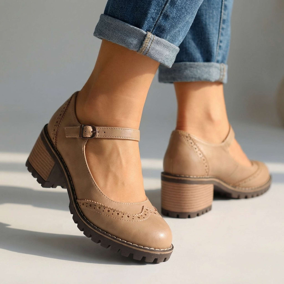 Merceditas Blucher con Tacón Cuadrado - LOVRA DESIGN